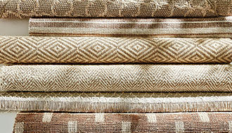 Display stack of performance rugs