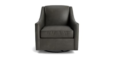 Corinna Leather Slope Arm Swivel Glider Chair