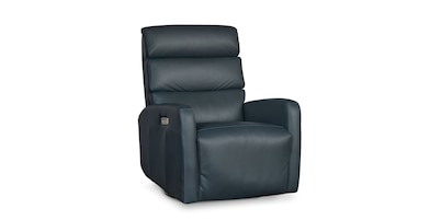 Hudson Leather Track Arm Swivel Glider Power Recliner