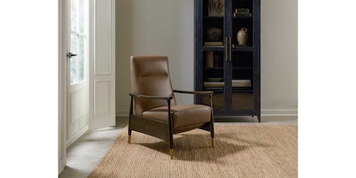 Maris Leather Manual Recliner with Wood Frame