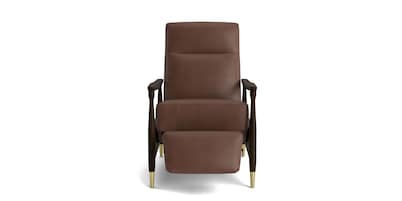 Maris Leather Manual Recliner with Wood Frame