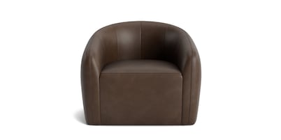 Garner Leather Barrel Swivel Chair