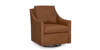 Sloan Leather Slope Arm Swivel Glider Chair