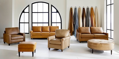 True Custom&reg; Leather Track Arm Chair and a Half