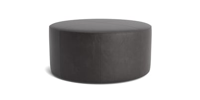Kelly Leather Round Ottoman