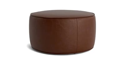 Rhonda Round Leather Ottoman