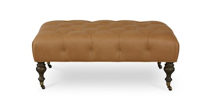 Belwood Tufted Leather Ottoman
