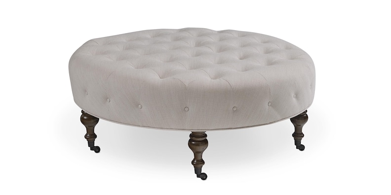 Round Tufted Ottoman image number 1