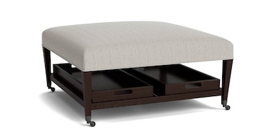 Kara Ottoman with Trays and Casters