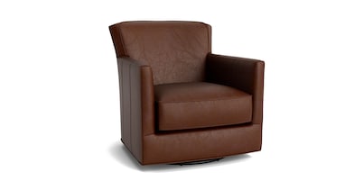 New American Living Leather Thin Track Arm Swivel Chair