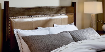 Heritage Live Edge Leather Upholstered Headboard