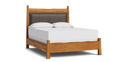 Heritage Live Edge Leather Upholstered Bed