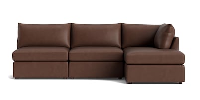 Beckham Leather Modular Chaise Sectional Sofa
