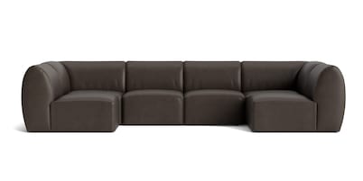 Clyde Leather Modular U-Shaped Sectional