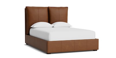 Greer Leather Upholstered Platform Bed