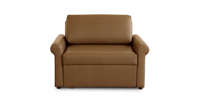 Z4 Leather Roll Arm Twin Sleeper Chair