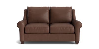 Ellery Leather Roll Arm Loveseat