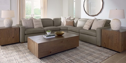 Caswell Leather Power Reclining L-Shaped Sectional