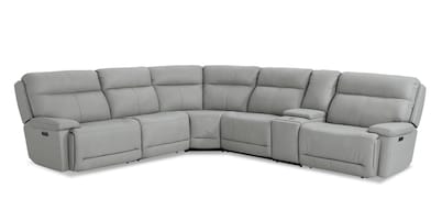 Fletcher Leather Power Reclining Sectional