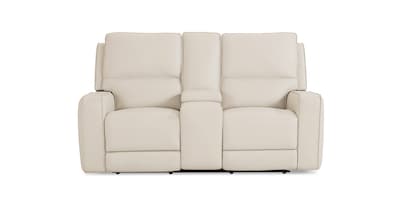 Raymond Leather Power Reclining Loveseat with Center Console
