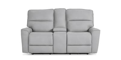 Kenneth Leather Power Reclining Loveseat with Center Console