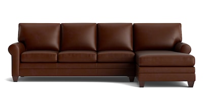 Carolina Leather Roll Arm Chaise Sectional
