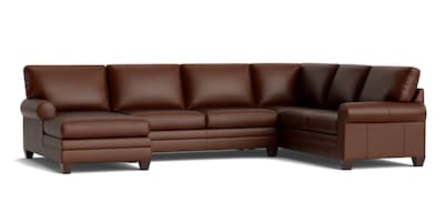 Carolina Leather Roll Arm U-Shaped Sectional