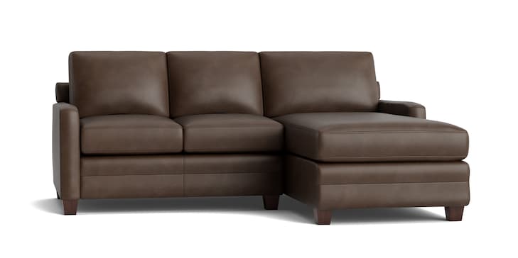Leather Thin Track R Chaise Sectional image number 2