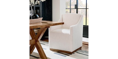 Banks Upholstered Dining Armchair with Casters