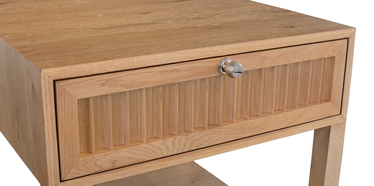 Ribbed Drawer End Table image number 2