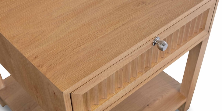 Ribbed Drawer End Table image number 5