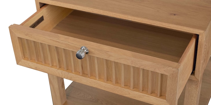 Ribbed Drawer End Table image number 3