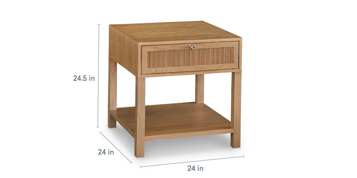 Ribbed Drawer End Table image number 4