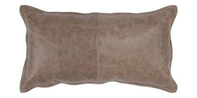 Dupont Leather Sandstorm Taupe Lumbar Pillow Cover