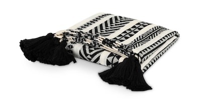 Endora Black Ivory Throw