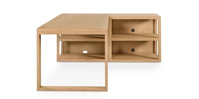 HomeWork Peninsula Desk with Bookcase