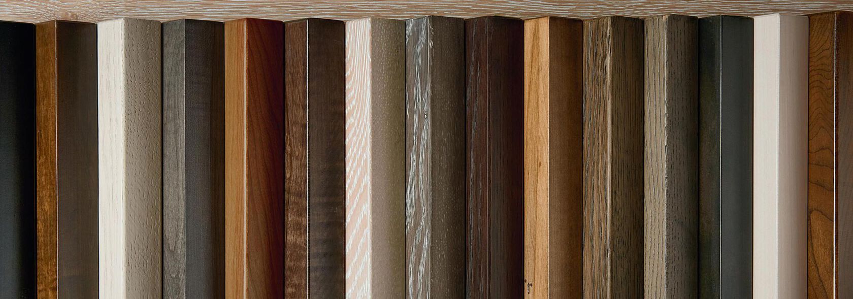 Assortment of wood finishes and colors