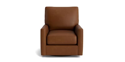 True Custom&reg; Leather Track Arm Swivel Chair