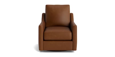 True Custom&reg; Leather Slope Arm Swivel Chair