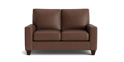 True Custom&reg; Leather Large Track Arm Loveseat