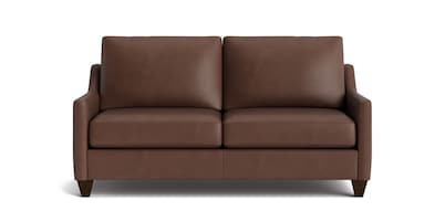 True Custom&reg; Leather Slope Arm Studio Sofa