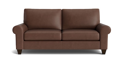 True Custom&reg; Leather Large Roll Arm Studio Sofa