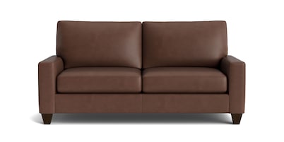 True Custom&reg; Leather Large Track Arm Studio Sofa