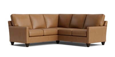 True Custom&reg; Leather Track Arm L-Shaped Sectional