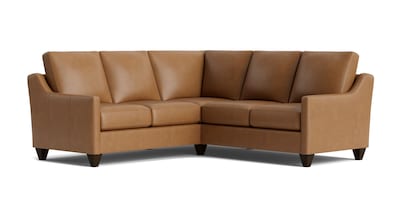 True Custom&reg; Leather Slope Arm L-Shaped Sectional