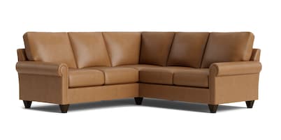 True Custom&reg; Leather Panel Arm L-Shaped Sectional