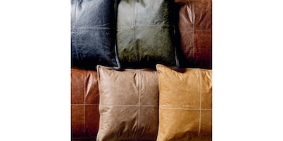 Dumont Leather Square Pillow