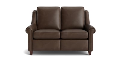 Magnificent Motion Leather Panel Arm Reclining Loveseat