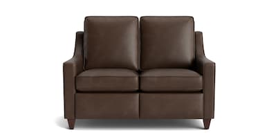 Magnificent Motion Leather Slope Arm Reclining Loveseat