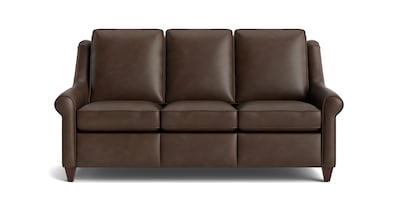 Magnificent Motion Leather Roll Arm Reclining Sofa